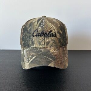Vintage Cabela's Real Tree Camo Hat Cap Snap Back Adjustable Brown Hunting Adult